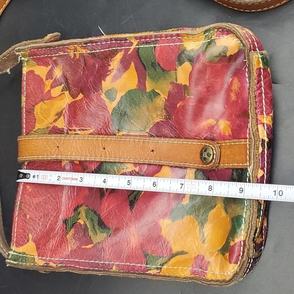 Patricia Nash Floral Squares Leather Venezia Pouch Crossbody - Picture 7 of 15